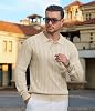 Camisas Polo de Punto de Manga Larga a Rayas para Hombre Lexiart 8
