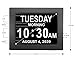 American Lifetime Large Digital Clock for Seniors, Black, 8 inch, with Day & Date, Customizable Alarms, Auto-Dimming, Multi-Language Support, Battery Backup, Easy Setup, and Gift Option