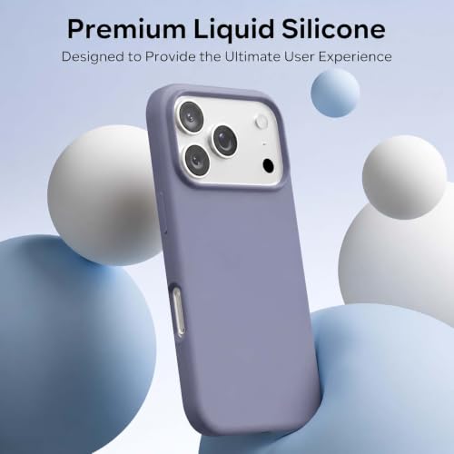 Image of DIZORO Compatible with (iPhone 17 Pro Max Case)(2025), Liquid Silicone 3 Layers Full Covered Soft Gel Rubber Phone Case,Shockproof Protective Cover with Anti-Scratch Microfiber Lining- Lavender Grey