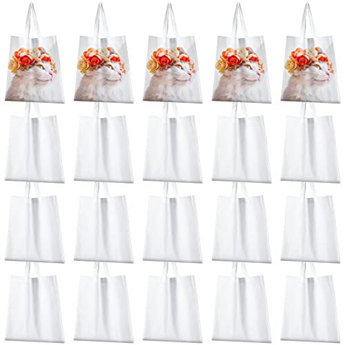 Sublimations-Tragetaschen, Sublimation, blanko, Polyester, Tragetaschen, Sublimation, Leinen-Tasche, wiederverwendbare Einkaufstaschen für DIY, Basteln und Dekorieren (20 Stück) Cover