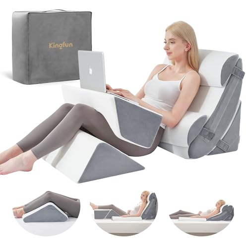 Kingfun 6pc Orthopedic Bed Wedge Pillow Set