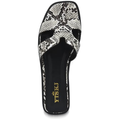 Image of Sandals for Women Dressy Comfortable Flat Open Toe Casual Cute Trendy Shoes Soft Faux Leather Slip On Ladies Slides for Summer
