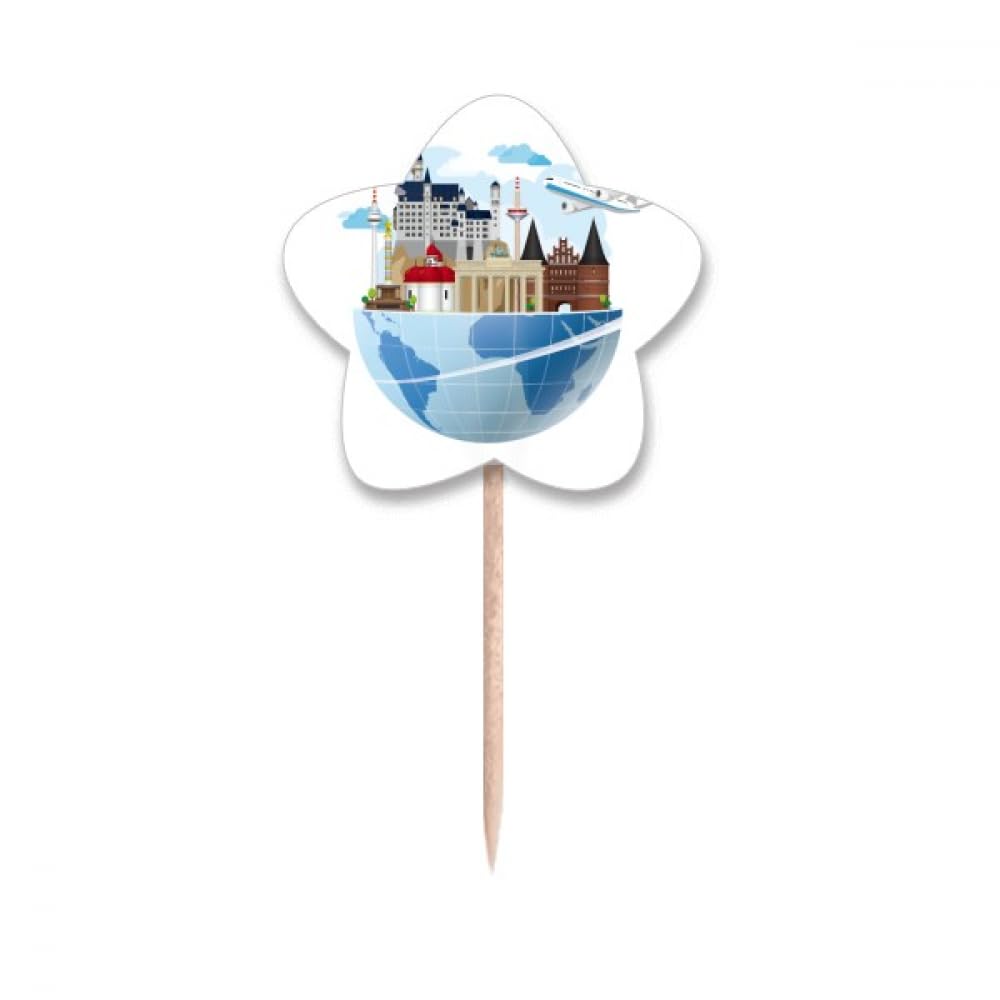 Drapeaux étiquette cupcake Allemagne pour buffet de match et fête à thème