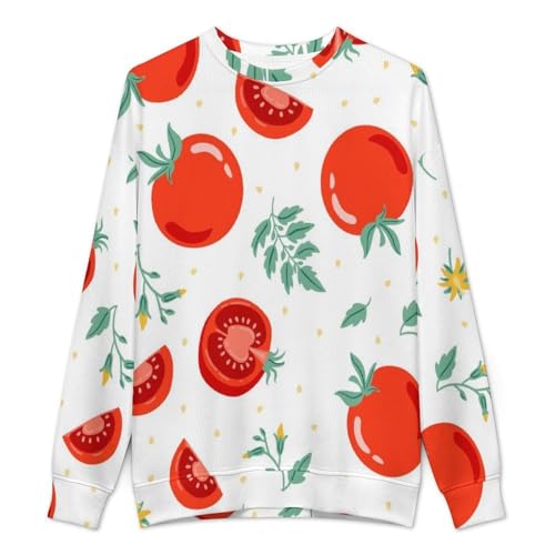MoBlinko Sweaters for Men Cartoon Red Tomato Mens Crewneck Sweater S Long Sleeve Lightweight Pullover2