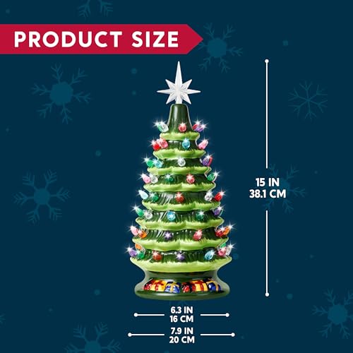 Joiedomi 15 Inch Tabletop Prelit Ceramic Christmas Tree With 70 Multicolor Lights thumb #5