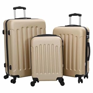 INLIFE INLIFE Koffer Set 3 pcs Champagner 50 x 31 x 78 cm ABS Plastik, Stahl,Andere,Taschen & Koffer,Reisekoffer,Beige,10.15 KG,42006257