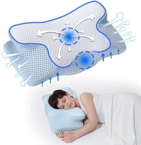 NK Almohada Cervical para Cuello - Espuma 50D con Memoria, Diseño...