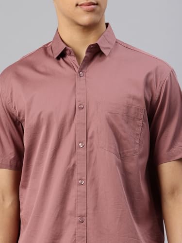 Image of Majestic Man Slim Fit Pure Cotton Half Sleeve Solid Casual Shirt
