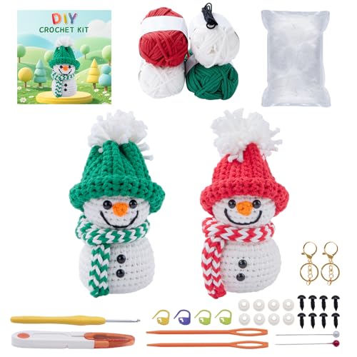 EOKPHULL Crochet Kit for Beginners Easy DIY Crochet & Knitting Kit for Adults with Step-by-Step Video Tutorials Yarns Stuffing Crochet Hook and Accessories Crochet Craft Set