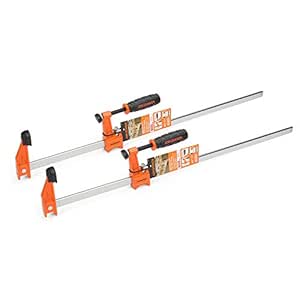SHALL 150mm & 300mm Steel Bar Clamps Set, 4 Pack Medium-Duty Quick-Release F Clamps, 600lbs Load Limit for Woodworking, Metalworking, DIY and Crafts