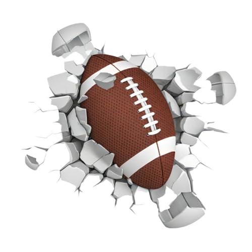 MAGICLULU Sticker Mural Ballon de Rugby Créatif en Pvc Facile à Appliquer sans Résidu Collant pour Mur et Mobilier, pour Chambre D'garçon et Filles ou...