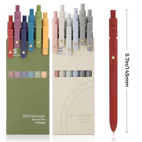 Image of Ddaowanx Gel Ink Pens 24 Pack Quick Dry 0.5mm Fine Point Smooth Tip Cute School Supplies Gifts for Women (Vintage + Morandi Black Ink)