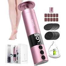 2 in 1 Electric Foot Callus Remover, USB Rechargeable Electric Foot File Grinder with 80/120 Grit Sandpaper Discs and Digital Display, Cordless Aluminum Pedicure Tools for Feet,Nail Care,Dead Skin