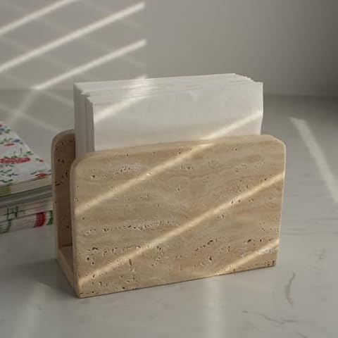 Natust Natural Travertine Napkin Holder Cover