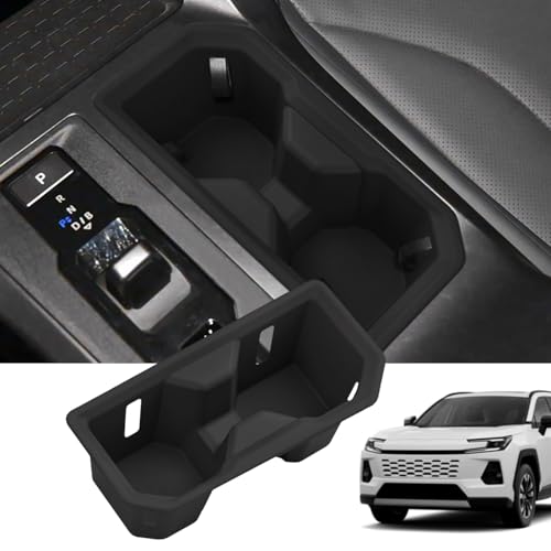 Image of Cup Holder Insert for 2026 Toyota RAV4 Hybrid, Anti-Slip Silicone Cup Holder Liner Set, Waterproof Cup Holder Mat, No Rattling Drink Holder Pads, Easy to Clean Interior Accessories