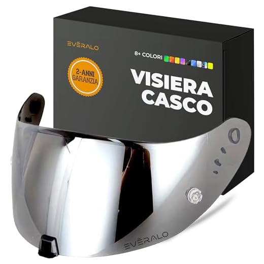Everalo Visiera Compatibile con Scorpion Exo 520-1400 - 391 - R1 Air (Argento Cromo)