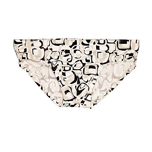 UXH Beach Shorts Mens Sexy Bikini Swimming Briefs Comfortable Stretchy Cute Printed Swimwear (Gray,X-Large)