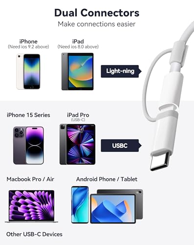 image for Fubiaofei SD Card Reader for iPhone iPad, Dual Connector (Lightening&U