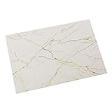Tischsets Abwaschbar 30X45Cm Beige Marmormuster Platzsets Abwaschbar rutschfest PVC Telleruntersetzer Schmutzabweisend Für Küche Speisetisch Hotel Zuhause Restaurant