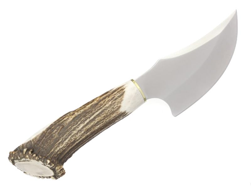 LO TRINCO YO Muela Cuchillo SABUESO-11S hoja de acero MoVa de 11 cm y empuñadura de roseta de ciervo para Caza, Pesca, Supervivencia y Bushcraft