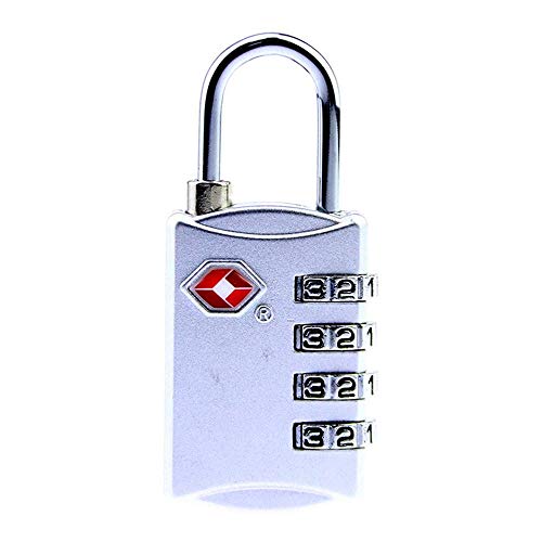 Travel TSA Cadenas de sécurité à Combinaison à 4 Cadrans pour Bagages, Bagages, Cadenas à Code (Blanc) Cover