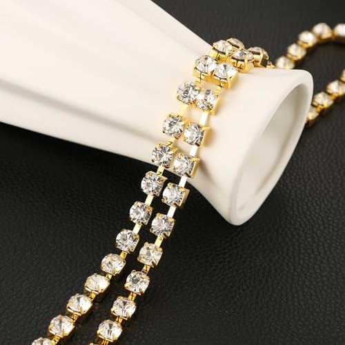 HZMAN Rhinestone Belt for Women Formal Dress Chain Bling Wedding Bridal Belt4