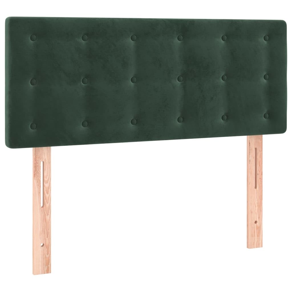 vidaXL Cabecero con Luces LED Cabecero de Cama Cabezal Tapizado para Cama Individual Mueble Dormitorio Interior Terciopelo Verde Oscuro 90x5x78/88 cm