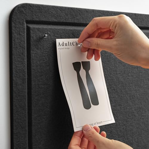 Pinnwand, 60 x 45 cm, Filztafel – Dekorative Pinnwand, Korktafel-Alternative für die Wand, Faltbare Bildertafel, Selbstklebende Vision Board Gebetstafel mit 20 Reißzwecken – Schwarz