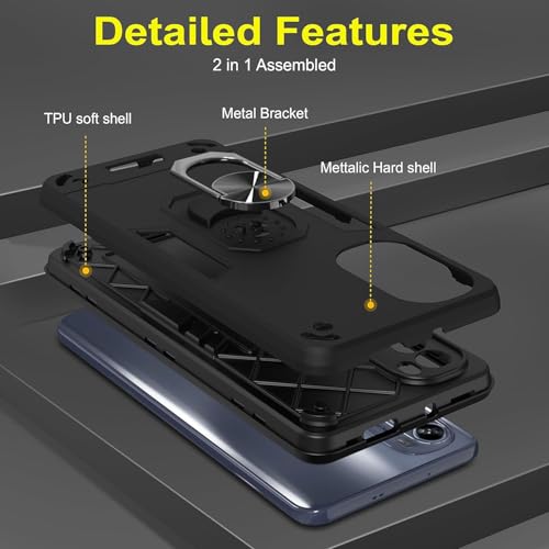 Image of NDCOM for Moto G62 5G Cover, Premium Motorola G62 5G Back Cover, Stylish Moto G62 Back Case Ring Holder Case