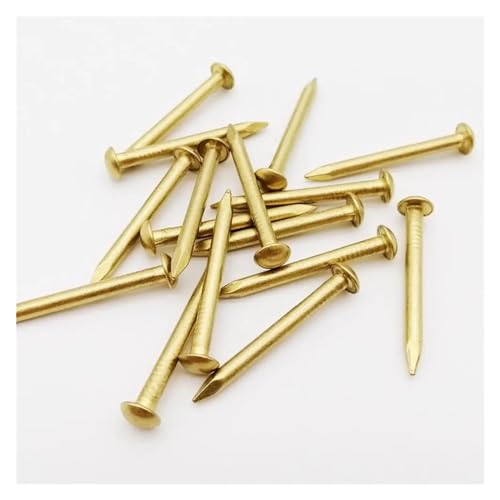 100pcs Clavos pequeños de cabeza redonda de latón puro 1.2x10 mm para bisagras de muebles y cajas miniatura 3