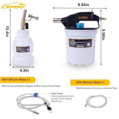 CXPRO 24PCS Brake Bleeder Kit, Vacuum Brake Bleeder Kit with 2L Brake Fluid Extractor and 1L Refilling Bottle, Pressure Clutch Bleeder Kit with 19 Adapters by CXPRO - Image 2