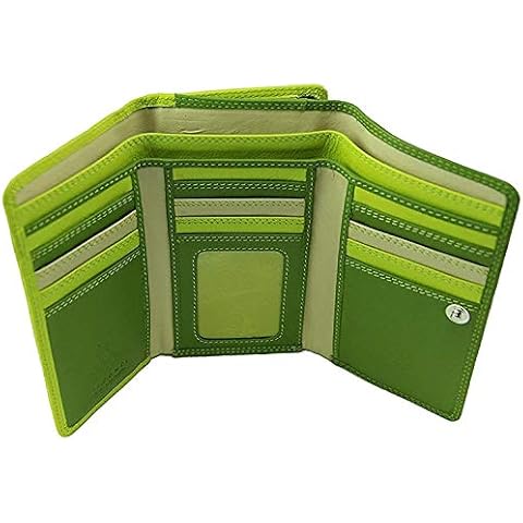 Visconti RB43 Damen börse und börse aus weichem Leder, mehrfarbig, groß, dreifach faltbar Cover