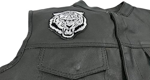 Image of Embroidered Patch, Black Base Hot Fix Glue Embroidery Cloth Paste Iron-on Patch DIY Clothes Sticker Trim Embellishments Applique (Tiger)