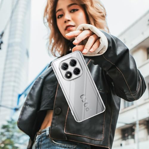Image of Jkobi Back Cover for Xiaomi Poco X7 (Silicone Clear Shockproof Case with Camera Protection and Dust Plugs | Transparent)