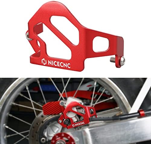 NICECNC Red Rear Caliper Guard Billet Aluminum Laser Cutting Compatible with Honda XR650L 1993-2022