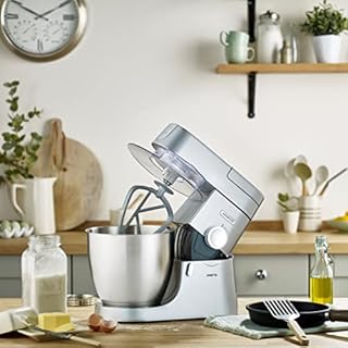 Kenwood KVL4110S Impastatrice Planetaria Chef XL con Ciotola da 6,7L, 3 Ganci di Miscelazione + FRULLATORE, Personalizzabile con oltre 25 Accessori Opzionali Acquistabili Separatamente, 1200W, Silver