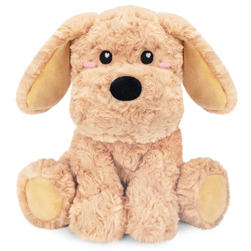 Golden Retriever Dog Microwavable & Weighted Puppy Stuffed Animals- 1.5 Lbs Unscented Doodle Heating Pad for Warmth, Period Cramps & Anxiety, Cute Dog Plushie Toy Gifts for Women Girls & Kids