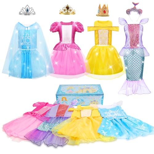 Dulsaera Princess Dresses for Girls, Princess Costume for Girls Age 3 4 5 6 7 8, Dress Up Clothes for 3t-4t, 5t-6t, Gift Halloween Christmas Birthday