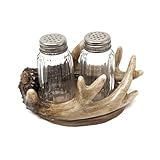 BestGiftEver Rustic Antler Salt and Pepper Holder Set - Cabin Lodge Decor - Faux Antler Kitchen Accessories - Ideal for Nature Lover Gifts, Rustic Dining, and Country Kitchen Decor