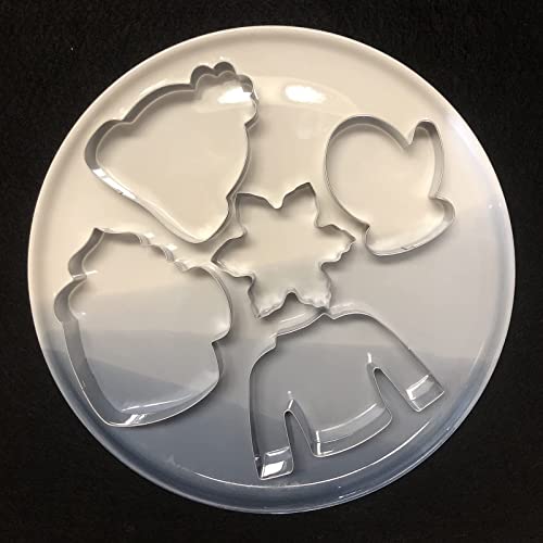 New Winter Christmas Cookie Cutter Set-5 Piece-Ugly Sweater, Hat, Mitten, Snowflake, Coffee Mug Cookie Fondant Biscui Cutters For Ugly Vintage Christmas Thanksgiving #TOP2