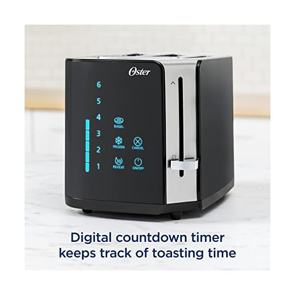 Oster 2Slice Toaster, Touch Screen with 6 Shade Settings and Digital