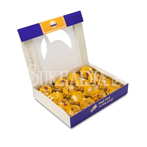 Sukhadia Sweets - Kesar Penda - 16pc Sukhadia Mithai box - Indian Mithai Gift - Freshly Made In USA