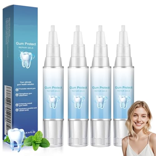 4 Pcs Gum Repair Gel,Teeth Whitening Kit,Tooth Repair Gel for Receding Gums & Protection,Tooth Pain Relief, Natural Toothpaste Treatment,Gum Protect Repair Gel,Instant Teeth Whitening