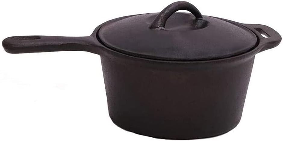 Cast Iron Milk Pot Uncoated Non-Stick Household Multi-Function Soup Pot Baby Baby Food Supplement Pot (Color : Black)