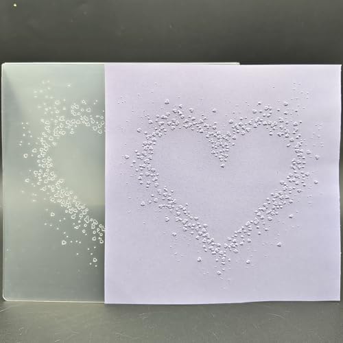 3 Pcs of Plastic Embossing Folder 6x6 Inch Love Hearts Paper Crafts Plastic Textured Impressions for Card Making Scrapbooking by OAIDVEUY - Image 3