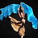 KIKIGOAL 1 Pair(Left+Right) Women Real Silk Belly Dance Fan Veil, Length 180cm Width 90cm (deep Blue and Blue)