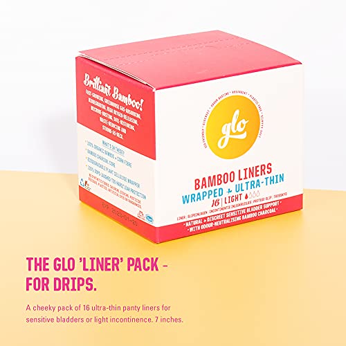 Glo - Organic Bamboo Incontinence Liners, Plant-Based, Biodegradable & Plastic Free, 16 Count #TOP7