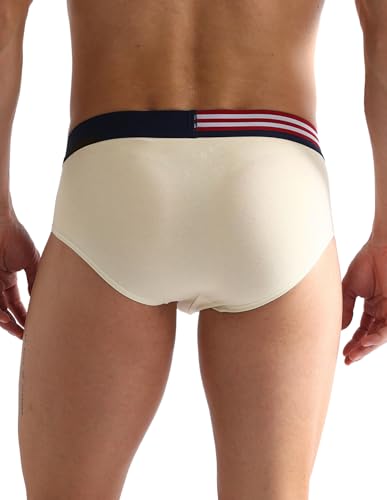 Image of U.S. Polo ASSN. Mens OEB06 Flag Waist Single Jersey Underwear Briefs - Pack of 2