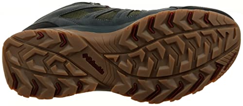 Columbia Columbia Men's Redmond III Mid Waterproof Hiking Shoe, Nori/Red Jasper, 12