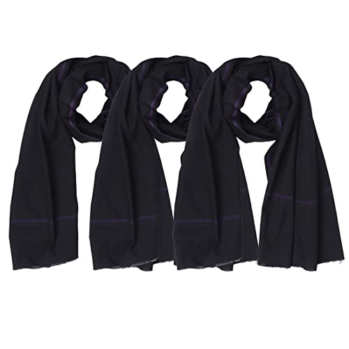 Image of Cotton Skin Friendly Summer Shrink Proof Bath Towel Pure Cotton Gamcha Soft 100% for Men and Boys All Purpose Living Handloom (Black | Pack 03)